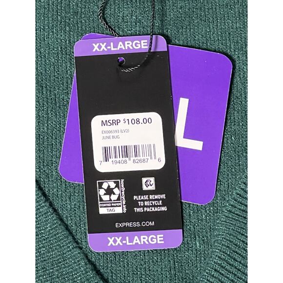 Express Bow Cardigan Women’s XXL June Bug Long Sleeve 2 Snap - Picture 3 of 12